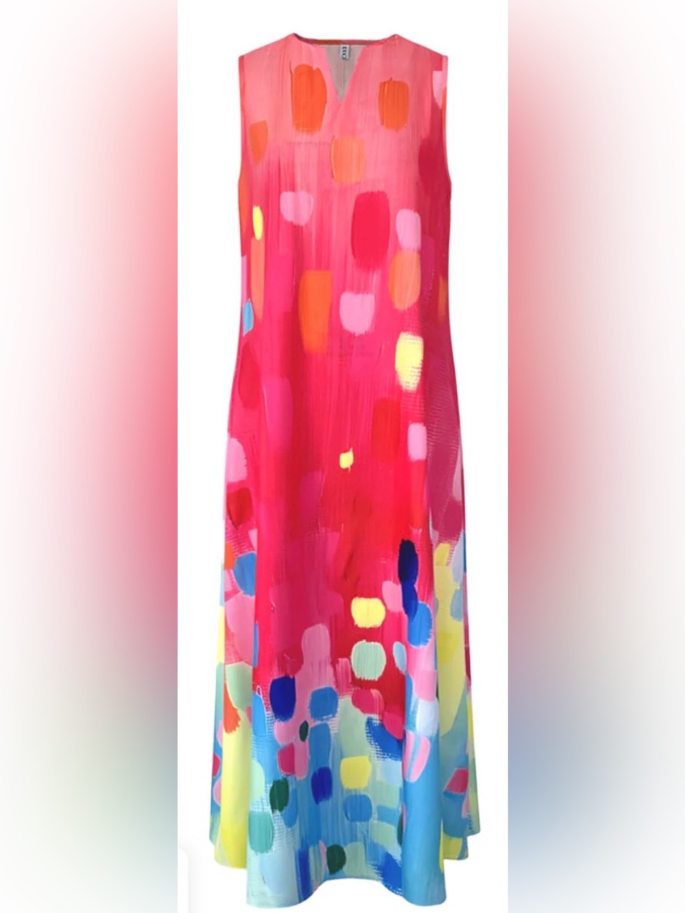 U0OZEE Women’s Contrast Print, Flowy Fit Maxi Dress with Pockets. Size: XL